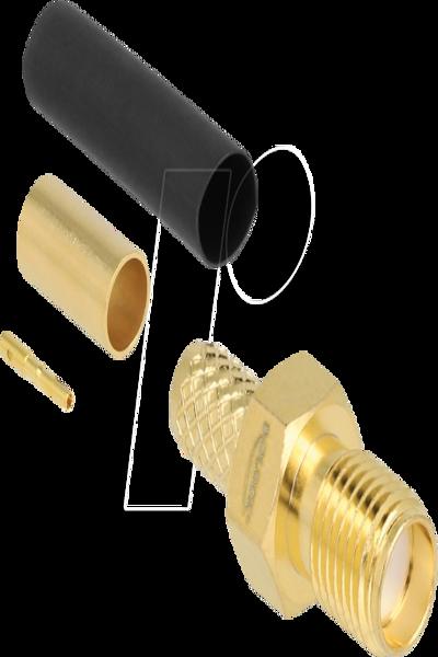 Delock SMA socket for crimping LMR200 with matching heat shrink tubing - 91784