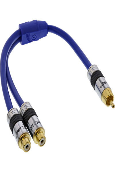 Câble Y RCA InLine Premium 1x RCA mâle / 2x RCA femelle 0,25 m