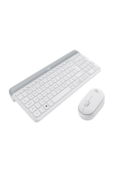 Logitech MK470 Slim Combo - Full-size (100%) - Wireless - RF Wireless - QWERTY - White - Mouse included - 920-009197