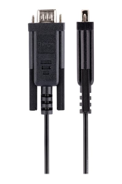 StarTech.com 3m RS232 Serial Null Modem Cable - Crossover Serial Cable w/Al-Mylar Shielding - DB9 Serial COM Port Cable Female to Male - Compatible w/DTE Devices - Black - F/M - Black - 3 m - DB-9 - DB-9 - Male - Female - 9FMNM-3M-RS232-CABLE