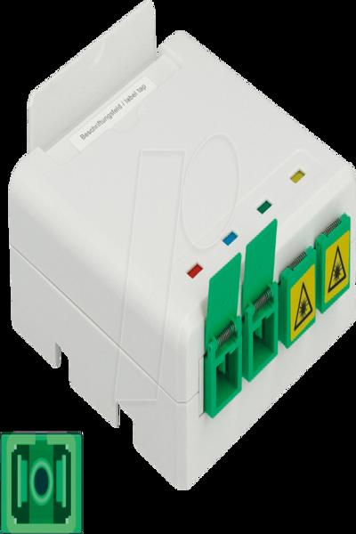 Delock Optical Fiber Connection Box for DIN Rail 4 x SC Simplex or LC Duplex - 85921