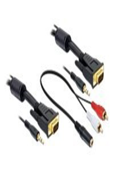 Delock VGA-kabel - HD-15 (VGA), mini-phone stereo 3,5 mm (hane) till HD-15 (VGA), mini-telefonstereo 3,5 mm (hane) - 84453