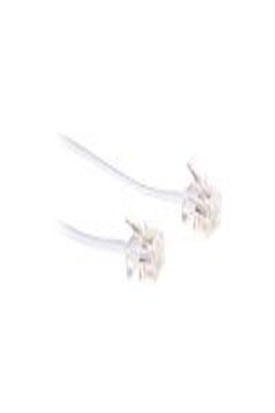 ACT White 3 meter flat telephone cable with RJ11 connectors - 3 m - RJ-11 - RJ-11 - White - Male - Male