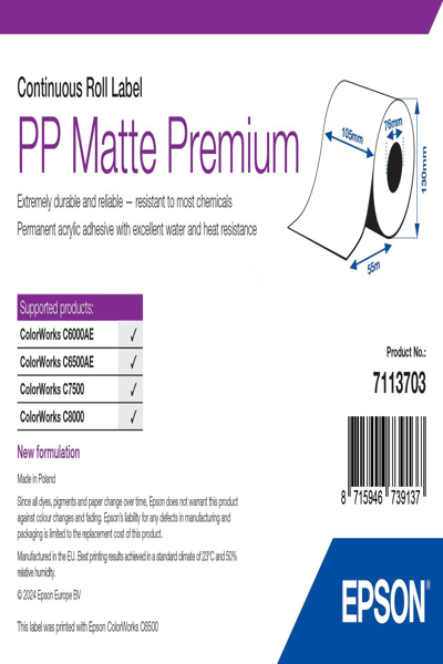 Epson PP Matte Label Premium Continuous Roll Label