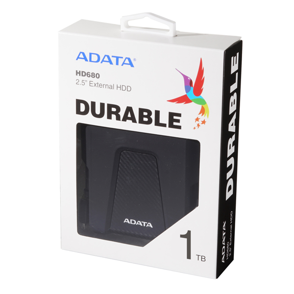 ADATA HD680 1TB extern hårddisk, USB 3.2 Gen 1, robust - AHD680-1TU31-CBK