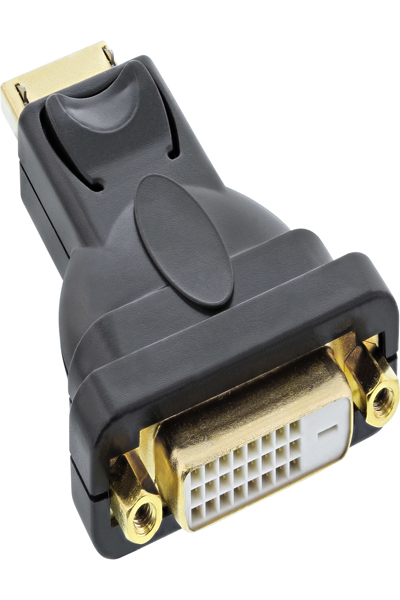Adaptateur DisplayPort InLine DisplayPort mâle vers DVI-D 24+1 femelle noir