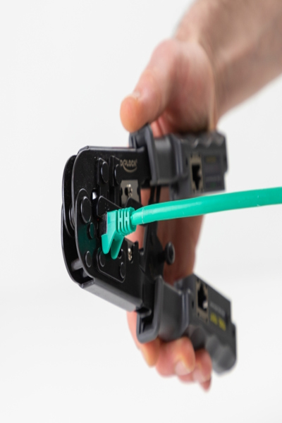 Delock Krympkabel verktyg - med integrerad kabeltestare - 90510