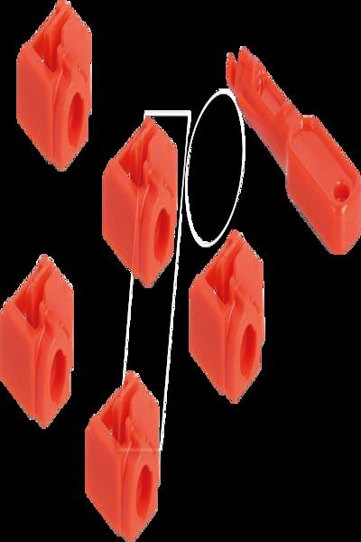 Delock RJ45 Portblockerare Set för RJ45-uttag 10 delar, Portblockerare + nyckel, RJ-45, Röd, Plast, 11 st, Polypåse - 20928