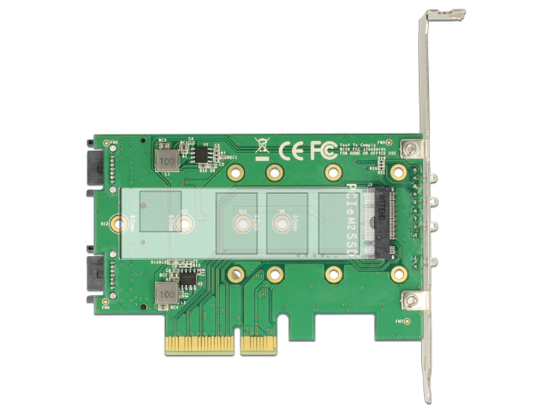 Delock PCIe card > 3 x M.2 card slot - storage controller - 89518