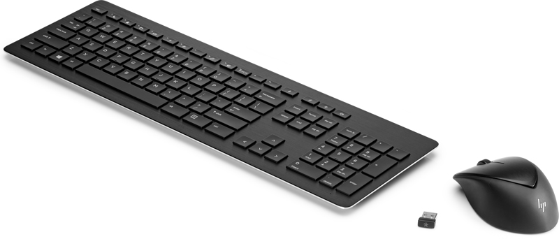 HP Wireless Rechargeable 950MK - Tastatur-und-Maus-Set - kabellos - 2.4 GHz - Deutsch - für Elite c1030, EliteBook 83X G7, 84X G7, ZBook Create G7, Studio G7, ZBook Fury 15 G7, 17 G7 - 3M165AA#ABD