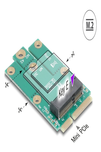 Delock 64338 - Adapter Mini PCIe Stecker> M.2 Key E Slot - 64338