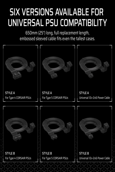Corsair Right Angled Embossed PCIe 5.1 12V-2x6 Cable 600W Type-5 UL1569 16AWG 105C VW-1 - Cable - Current/Power Supply - CP-8920350