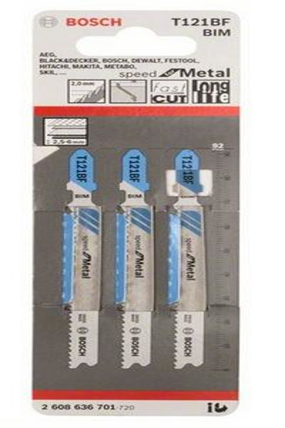Bosch T 121 BF - Bimetallisch - StichsÃƒÂ¤ge - Aluminium - Metallblech mittelstark