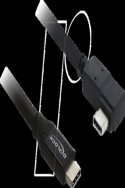 Delock Coaxial USB 40 Gbps Cable Angled Left Right PD 3.1 240 W 2 - Cable - Digital - 81711