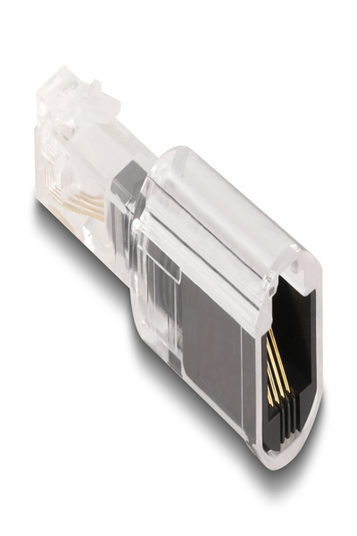 Delock Phone adaptor - RJ-10 (M) to RJ-10 (F) rotating - 88168