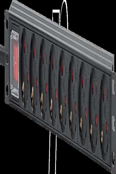 Intellinet 19" 1U rackmonterad 9-vägs EU PDU 16A - 715133