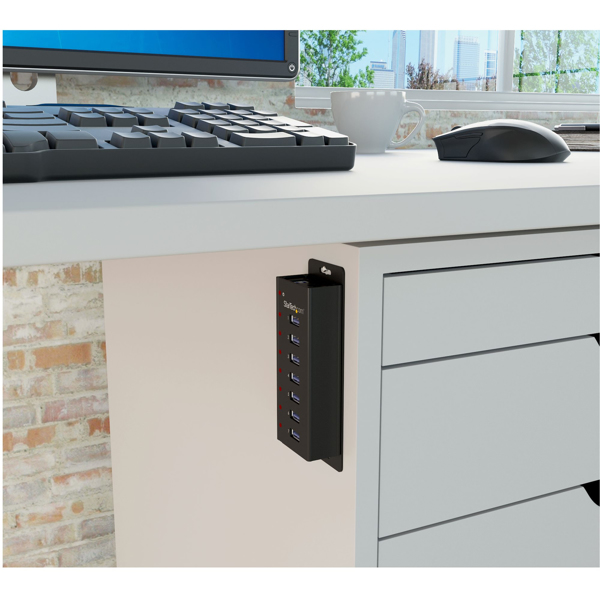7 Port USB 3.0 Hub (5 Gbps) - Metal Enclosure - Desktop or Wall Mountable - Rugged & industrial Powered USB Expander and Splitter Hub (ST7300U3M) Hub 7 porte USB - ST7300U3M