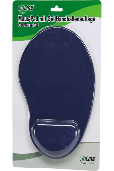 Tapis de souris InLine avec repose-poignet en gel bleu