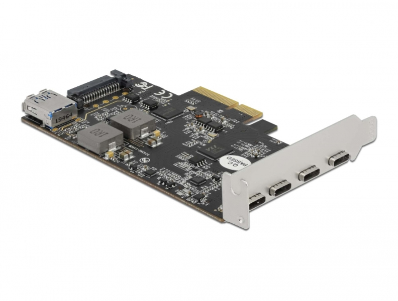 Delock PCIe x4-kort till 4 x USB Type-C + 1 x USB Type-A - 90059