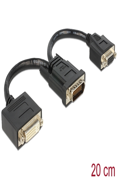 Delock Display adapter - HD-15 (VGA), DVI-I (F) to DMS-59 (M) - 65555