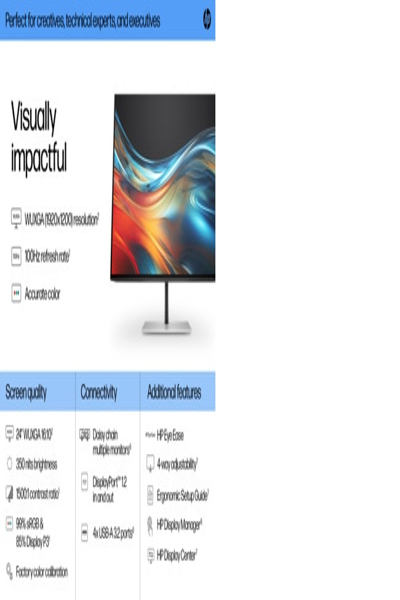 HP Series 7 Pro WUXGA Monitor: 24-inch (724pn), 61 cm - 8X534AT