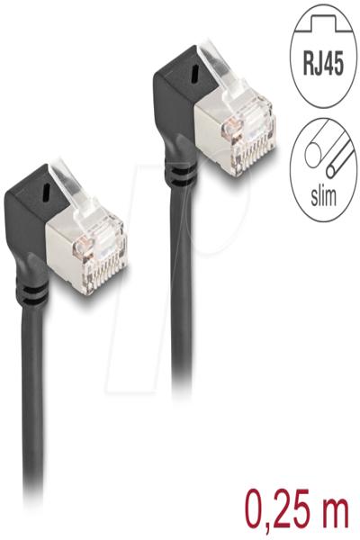 Câble réseau Delock - RJ-45 (M) coudé vers le bas vers RJ-45 (M) coudé vers le bas