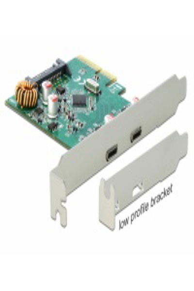 Delock PCI Express x4 Card to 2 x external SuperSpeed USB 10 Gbps (USB 3.1 Gen 2) USB Type-C female - 90397