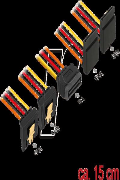 Delock Strömfördelare - SATA-ström (P) fäst vid SATA-ström (R) metallklämma - 60153