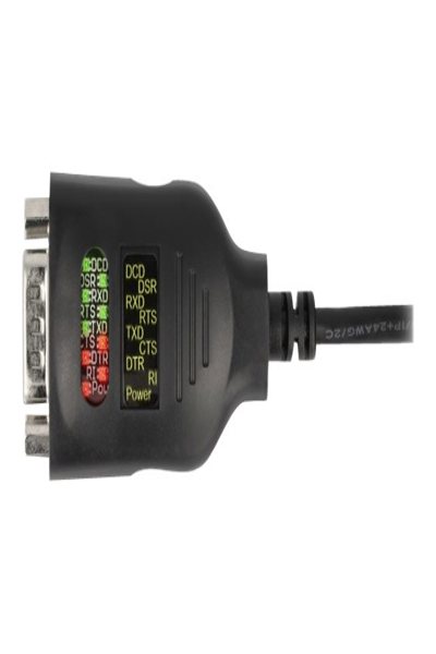 Delock USB Typ-A till Seriell DB9-adapter med 9 LED RS-232-testare - 90497
