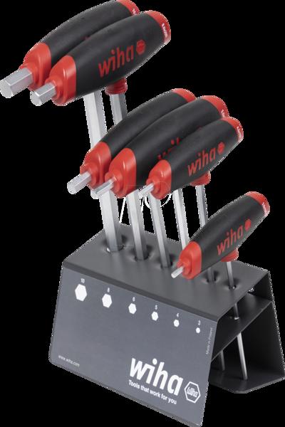 Wiha 45621 - Jeu de clés Allen avec manche en T et six pans creux, 6 pièces