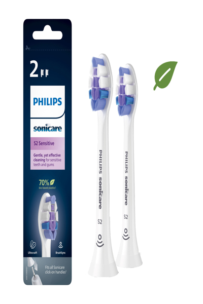 Philips S2 Sensitive HX6052/10 Ultra soft interchangeable sonic brush heads, 2 pcs