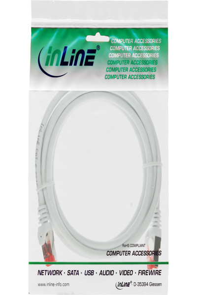 Câble de raccordement en ligne S/FTP PiMF Cat.6 250 MHz PVC cuivre blanc 3 m
