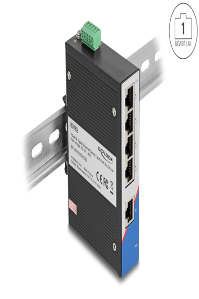 Delock Switch Industrial 5 x 10/100/1000 Gigabit Ethernet - 80162
