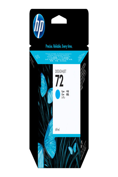 HP 72 69-ml Cyan DesignJet Ink Cartridge: Standard Yield Dye-Based