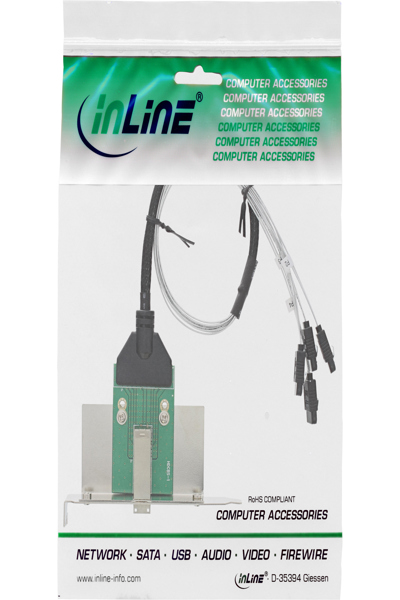 InLine SFF-8644 - 4x SATA Noir - Argent 27659B