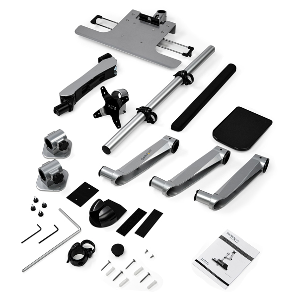 Wall Mount Workstation - Foldable Ergonomic Standing Desk - Height Adjustable 34 VESA Monitor Arm/Padded /Mouse Tray Plastic Aluminum Steel Mounting Bracket 13-30 LCD display / keyboard / mus - WALLSTSI1