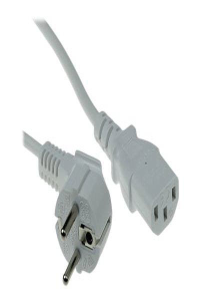 ACT Powercord mains connector CEE 7/7 male (angled) - C13 white 5 m - 5 m - CEE7/7 - C13 coupler - 250 V - 10 A