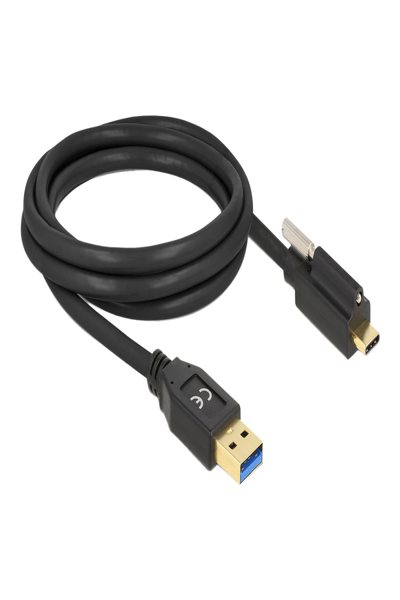Câble USB Delock - USB Type A (M) vers USB-C 24 broches (M) vissable