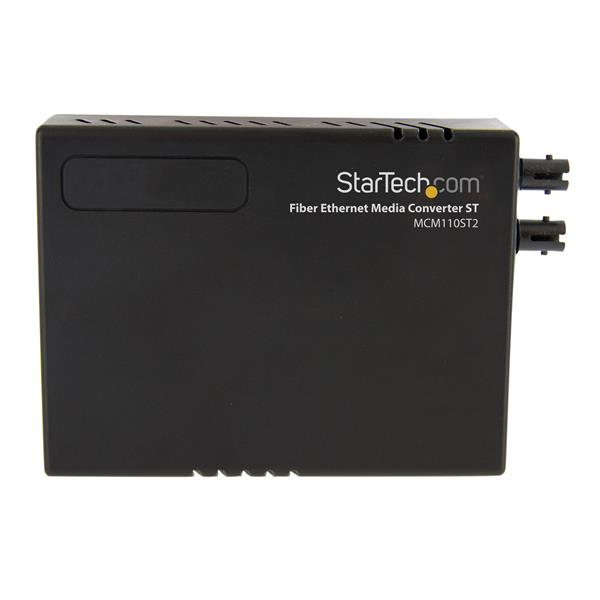 StarTech 10/100 Mbit/s Fast Ethernet Multimode ST LWL / Fiber Optic Copper Media Converter - 2km - Media Converter - 10Base-T, 100Base-FX, 100Base-TX - RJ-45 / ST multi-mode - 1310 nm (MCM110ST2EU) - MCM110ST2EU