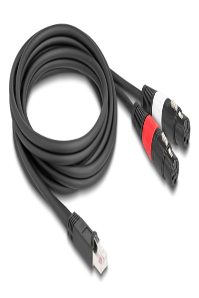 Delock DMX-kabel - RJ-45 hane till XLR3 hona - 88176