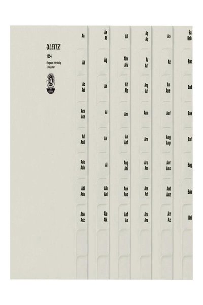 Esselte Leitz Tauenpapier-Register A-Z fÃƒÂ¼r 200 Ordner grau 80135485
