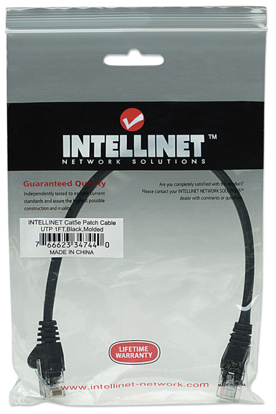 Intellinet nätverkspatchkabel, Cat5e, 0,25m, svart - 347440