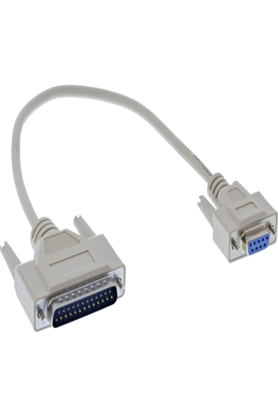 InLine Serial Cable - DB9F to DB25M - moulded plugs - beige - 0.33m - S-19255A
