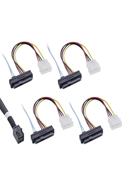 Câble Mini SAS HD en ligne SFF-8643 vers 4x SFF-8482 0,5 m