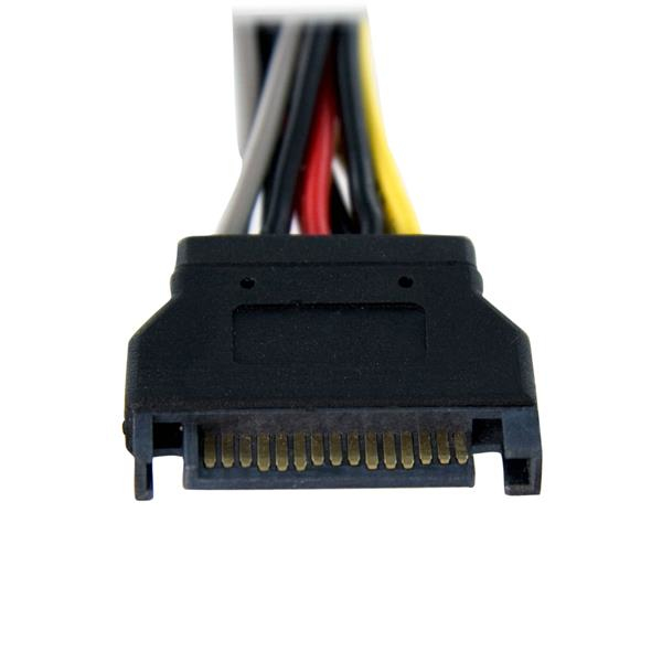 StarTech 6in SATA Power Y Splitter Cable Adapter - M/F - 0.15 m - SATA 15-pin - 2 x SATA 15-pin - Male - Female - Straight - PYO2SATA