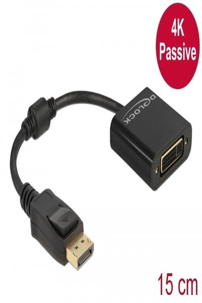 Delock Adapterkabel - DisplayPort (hane) till DVI-I (hona) - 61023