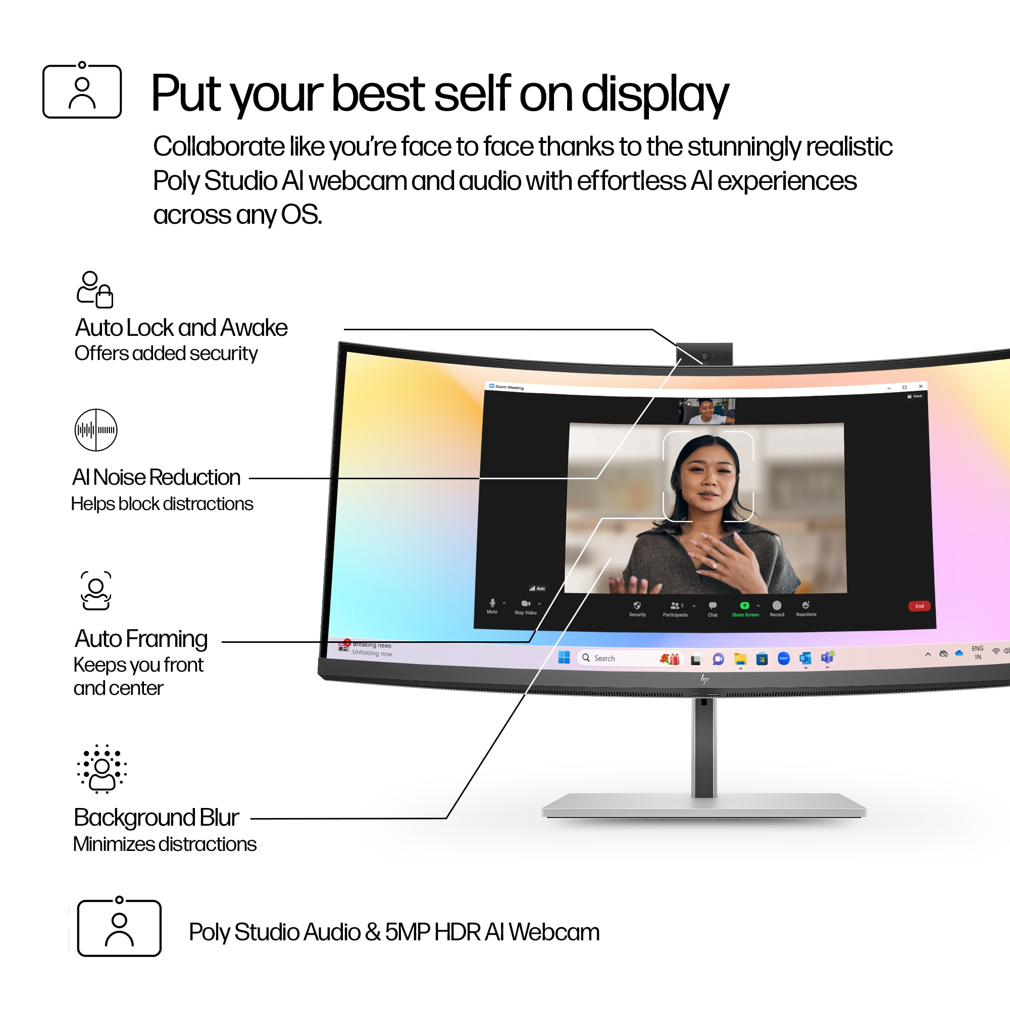 HP 734pm - Series 7 Pro - Curved  LED monitor 34" - 8K157AA#ABB