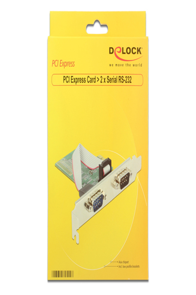 Delock PCI Express-kort > 2 x seriell RS-232 - 89555