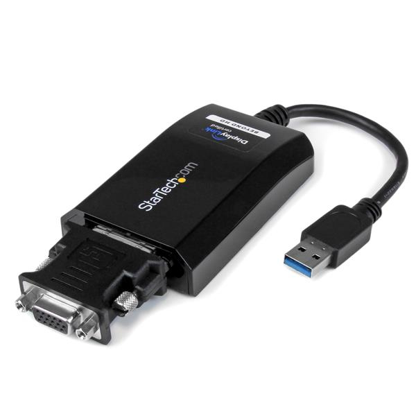 StarTech USB3.0 to DVI / VGA Video Adapter - External Multi Monitor Graphics Card - 2048x1152 - External Video Adapter - DisplayLink DL-3100N - 512MB DDR2 - SuperSpeed USB3.0 - DVI - Black (USB32DVIPRO) - USB32DVIPRO