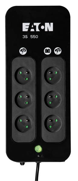 Eaton 3S 550 - USV - AC 220-240 V - 330 Watt - 550 VA - 1-phasig - USB - Ausgangsanschlüsse: 6 - 3S550FR